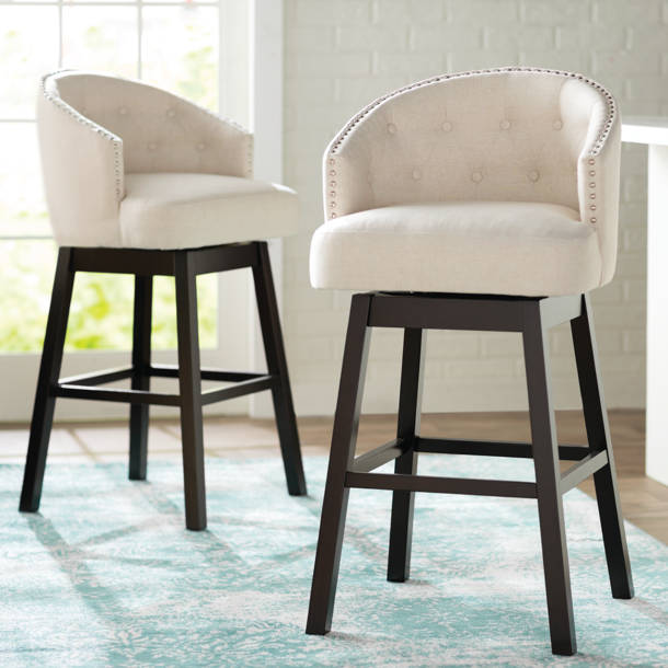 Three Posts™ Wadley Swivel Upholstered 30.51'' Counter Stool with Solid